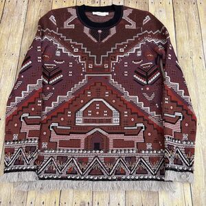 Tory Burch Sweater Womens Medium Wool Viscose Aztec Southwestern